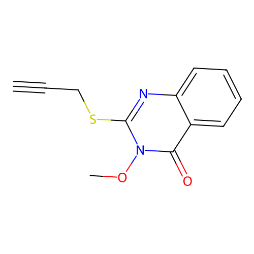 3-methoxy-2-(prop-2-yn-1-ylsulfanyl)quinazolin-4(3H)-one structure
