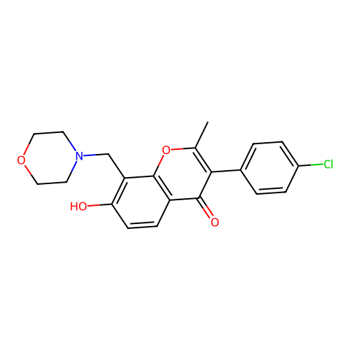 3-(4-Chlorophenyl)-7-hydroxy-2-methyl-8-(morpholin-4-ylmethyl)chromen-4-one structure