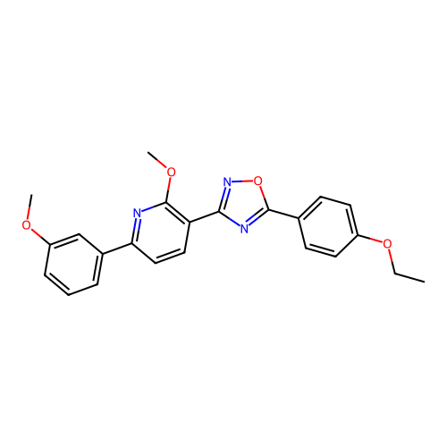 3-[5-(4-ethoxyphenyl)-1,2,4-oxadiazol-3-yl]-2-methoxy-6-(3-methoxyphenyl)pyridine structure