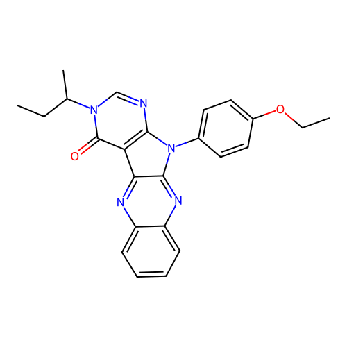 3-(butan-2-yl)-11-(4-ethoxyphenyl)-3,11-dihydro-4H-pyrimido[5',4':4,5]pyrrolo[2,3-b]quinoxalin-4-one structure