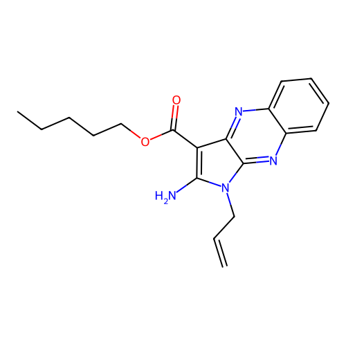pentyl 1-allyl-2-amino-1H-pyrrolo[2,3-b]quinoxaline-3-carboxylate structure