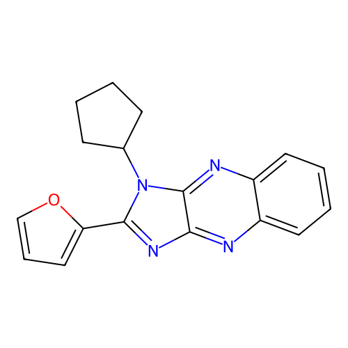 1-cyclopentyl-2-(furan-2-yl)-1H-imidazo[4,5-b]quinoxaline structure