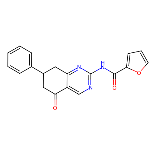 N-(5-oxo-7-phenyl-5,6,7,8-tetrahydroquinazolin-2-yl)furan-2-carboxamide structure