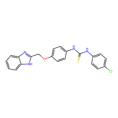 Thiourea, N-(4-(1H-benzimidazol-2-ylmethoxy)phenyl)-N'-(4-chlorophenyl)- structure