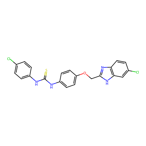 Thiourea, N-(4-((5-chloro-1H-benzimidazol-2-yl)methoxy)phenyl)-N'-(4-chlorophenyl)- structure