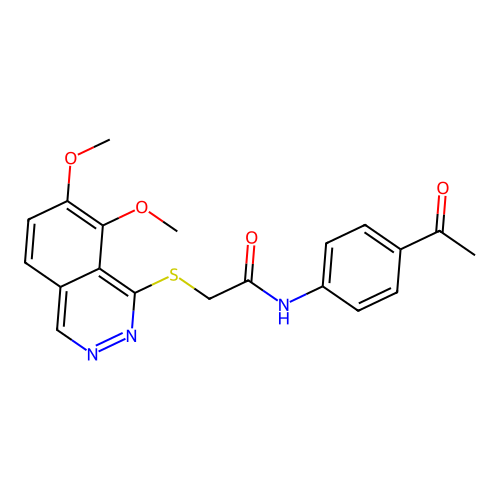 N-(4-acetylphenyl)-2-[(7,8-dimethoxyphthalazin-1-yl)sulfanyl]acetamide structure