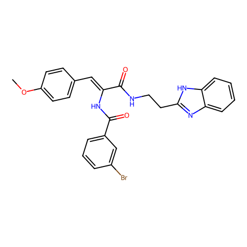 (Z)-N-(3-((2-(1H-benzo[d]imidazol-2-yl)ethyl)amino)-1-(4-methoxyphenyl)-3-oxoprop-1-en-2-yl)-3-bromobenzamide structure