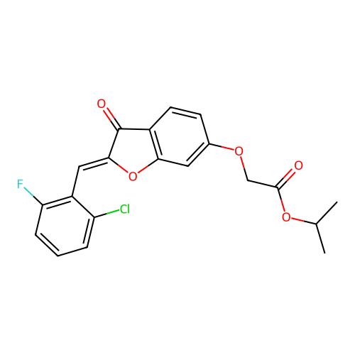 (Z)-isopropyl 2-((2-(2-chloro-6-fluorobenzylidene)-3-oxo-2,3-dihydrobenzofuran-6-yl)oxy)acetate structure