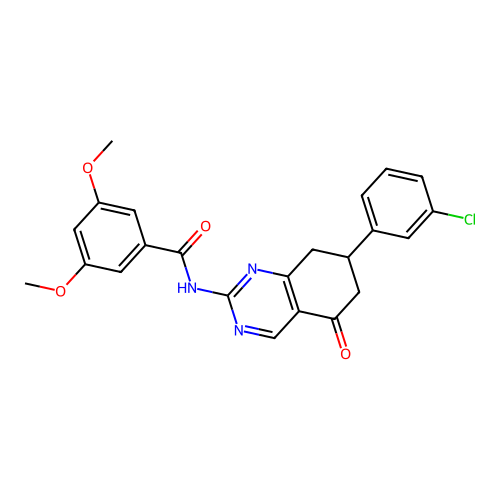 N-[7-(3-chlorophenyl)-5-oxo-5,6,7,8-tetrahydroquinazolin-2-yl]-3,5-dimethoxybenzamide structure