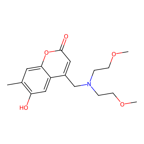 4-((bis(2-methoxyethyl)amino)methyl)-6-hydroxy-7-methyl-2H-chromen-2-one structure