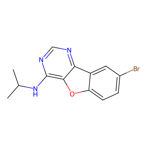 8-bromo-N-(propan-2-yl)[1]benzofuro[3,2-d]pyrimidin-4-amine structure