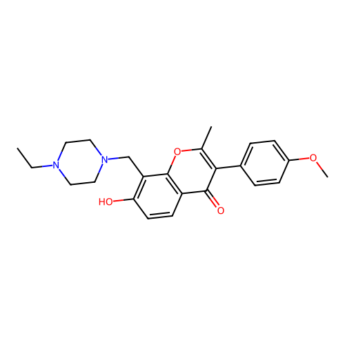 8-((4-ethylpiperazin-1-yl)methyl)-7-hydroxy-3-(4-methoxyphenyl)-2-methyl-4H-chromen-4-one structure