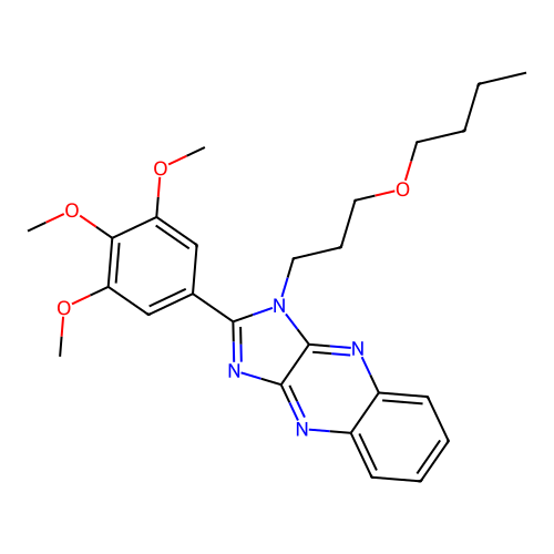 1-(3-butoxypropyl)-2-(3,4,5-trimethoxyphenyl)-1H-imidazo[4,5-b]quinoxaline structure