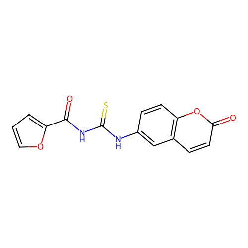 N-[(2-oxochromen-6-yl)carbamothioyl]furan-2-carboxamide structure