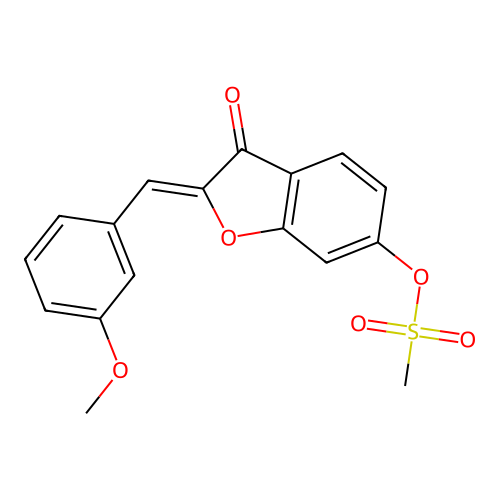 (Z)-2-(3-methoxybenzylidene)-3-oxo-2,3-dihydrobenzofuran-6-yl methanesulfonate structure