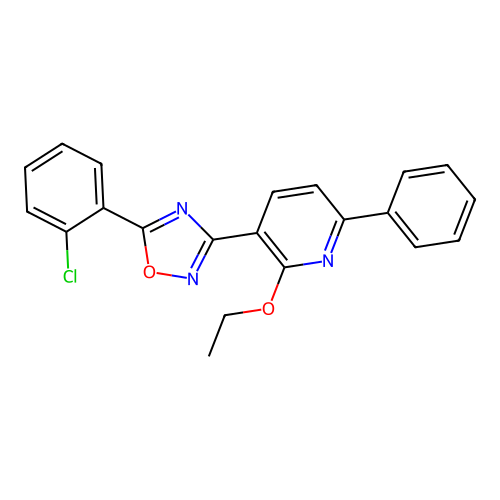 5-(2-Chlorophenyl)-3-(2-ethoxy-6-phenylpyridin-3-yl)-1,2,4-oxadiazole structure