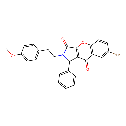 7-bromo-2-(4-methoxyphenethyl)-1-phenyl-1,2-dihydrochromeno[2,3-c]pyrrole-3,9-dione structure