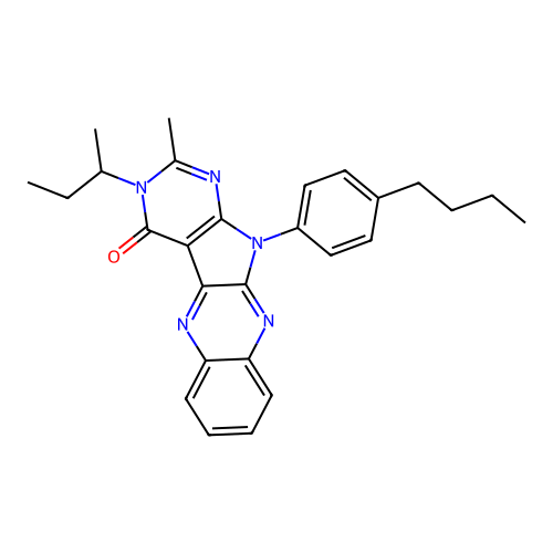 3-(butan-2-yl)-11-(4-butylphenyl)-2-methyl-3,11-dihydro-4H-pyrimido[5',4':4,5]pyrrolo[2,3-b]quinoxalin-4-one structure