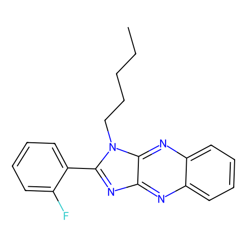 2-(2-fluorophenyl)-1-pentyl-1H-imidazo[4,5-b]quinoxaline structure