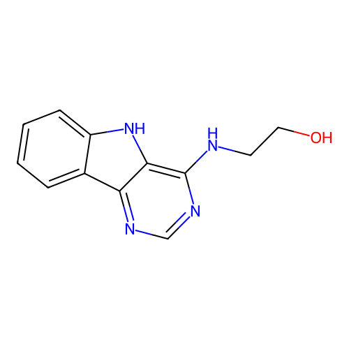 2-(5H-pyrimido[5,4-b]indol-4-ylamino)ethanol structure