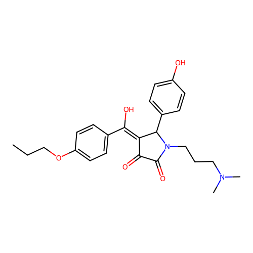 1-[3-(dimethylamino)propyl]-3-hydroxy-5-(4-hydroxyphenyl)-4-(4-propoxybenzoyl)-2,5-dihydro-1H-pyrrol-2-one structure