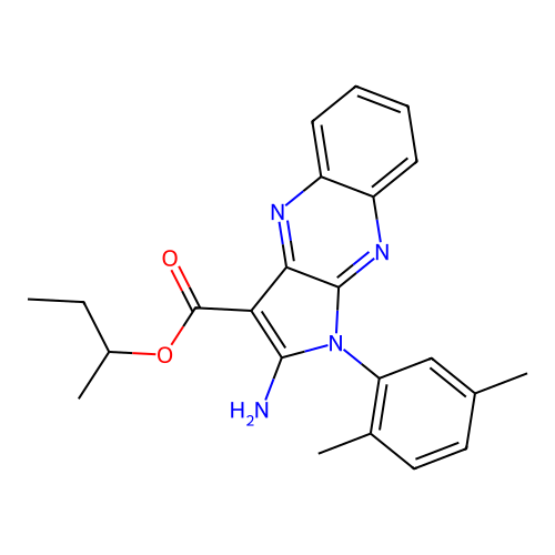 Butan-2-yl 2-amino-1-(2,5-dimethylphenyl)pyrrolo[3,2-b]quinoxaline-3-carboxylate structure