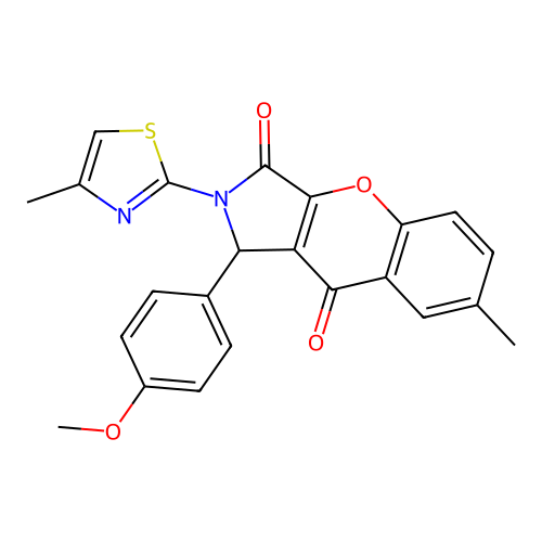 1-(4-methoxyphenyl)-7-methyl-2-(4-methylthiazol-2-yl)-1,2-dihydrochromeno[2,3-c]pyrrole-3,9-dione structure