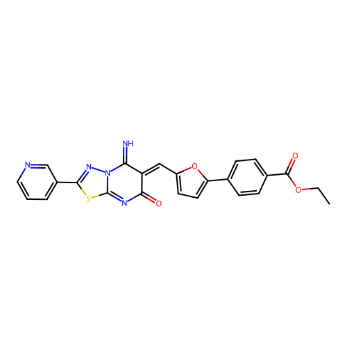 (Z)-ethyl 4-(5-((5-imino-7-oxo-2-(pyridin-3-yl)-5H-[1,3,4]thiadiazolo[3,2-a]pyrimidin-6(7H)-ylidene)methyl)furan-2-yl)benzoate structure