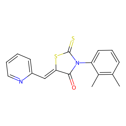 (Z)-3-(2,3-dimethylphenyl)-5-(pyridin-2-ylmethylene)-2-thioxothiazolidin-4-one structure