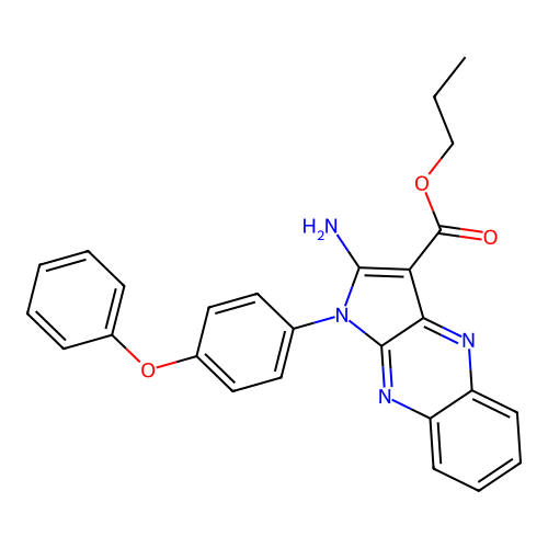 propyl 2-amino-1-(4-phenoxyphenyl)-1H-pyrrolo[2,3-b]quinoxaline-3-carboxylate structure
