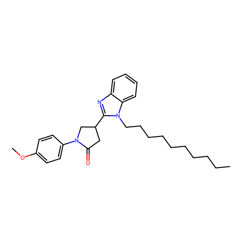 4-(1-decyl-1H-benzimidazol-2-yl)-1-(4-methoxyphenyl)pyrrolidin-2-one structure