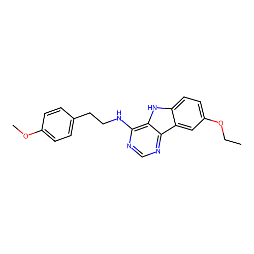 8-ethoxy-N-[2-(4-methoxyphenyl)ethyl]-5H-pyrimido[5,4-b]indol-4-amine structure