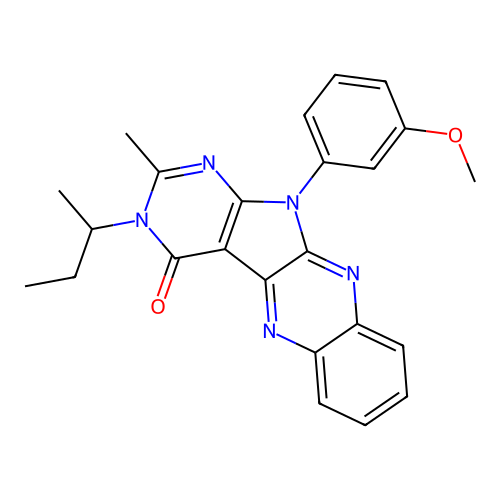 3-(butan-2-yl)-11-(3-methoxyphenyl)-2-methyl-3,11-dihydro-4H-pyrimido[5',4':4,5]pyrrolo[2,3-b]quinoxalin-4-one structure