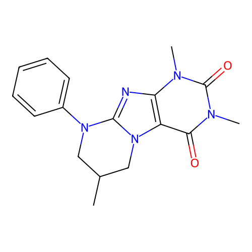 1,3,7-trimethyl-9-phenyl-7,8-dihydro-6H-purino[7,8-a]pyrimidine-2,4-dione structure