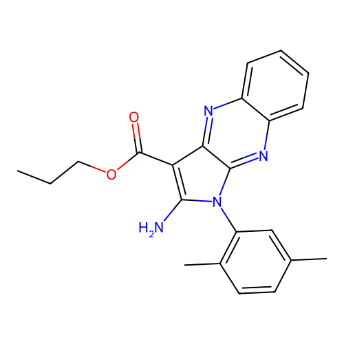 propyl 2-amino-1-(2,5-dimethylphenyl)-1H-pyrrolo[2,3-b]quinoxaline-3-carboxylate structure