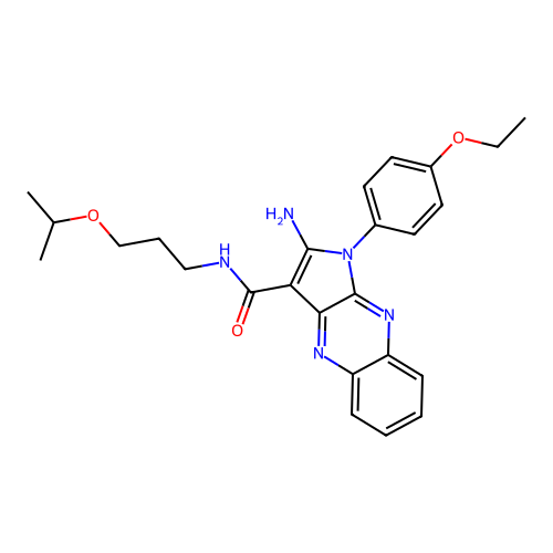 2-amino-1-(4-ethoxyphenyl)-N-(3-isopropoxypropyl)-1H-pyrrolo[2,3-b]quinoxaline-3-carboxamide structure