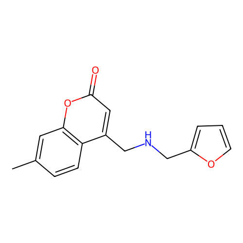 4-(((furan-2-ylmethyl)amino)methyl)-7-methyl-2H-chromen-2-one structure