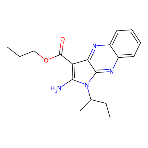 propyl 2-amino-1-(butan-2-yl)-1H-pyrrolo[2,3-b]quinoxaline-3-carboxylate structure