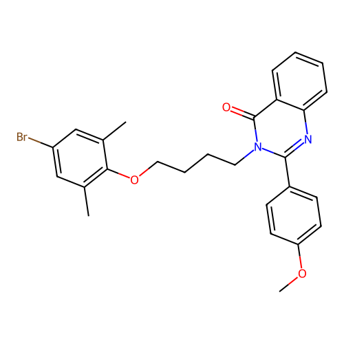 3-(4-(4-bromo-2,6-dimethylphenoxy)butyl)-2-(4-methoxyphenyl)quinazolin-4(3H)-one structure
