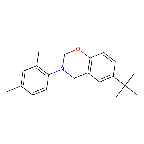 6-tert-butyl-3-(2,4-dimethylphenyl)-3,4-dihydro-2H-1,3-benzoxazine structure