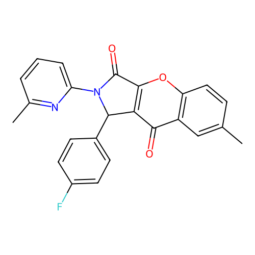 1-(4-fluorophenyl)-7-methyl-2-(6-methylpyridin-2-yl)-1,2-dihydrochromeno[2,3-c]pyrrole-3,9-dione structure