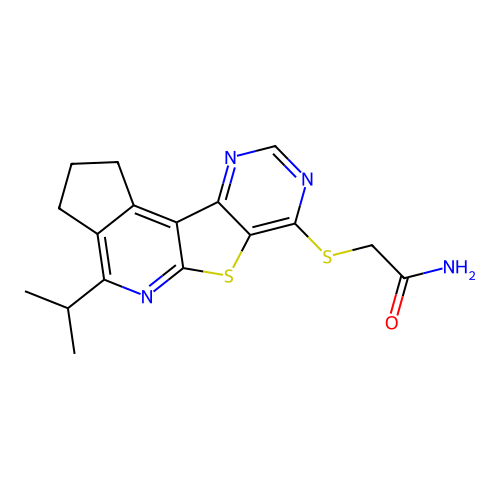 2-(4-Isopropyl-2,3-dihydro-1H-6-thia-5,8,10-triaza-cyclopenta[c]fluoren-7-ylsulfanyl)-acetamide structure