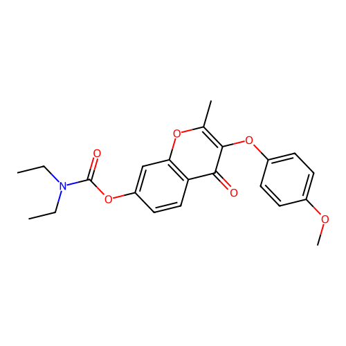 3-(4-methoxyphenoxy)-2-methyl-4-oxo-4H-chromen-7-yl diethylcarbamate structure