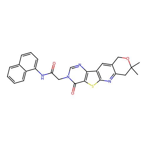 2-(8,8-dimethyl-4-oxo-7,10-dihydro-8H-pyrano[3'',4'':5',6']pyrido[3',2':4,5]thieno[3,2-d]pyrimidin-3(4H)-yl)-N-(naphthalen-1-yl)acetamide structure