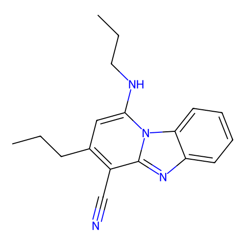 3-Propyl-1-(propylamino)pyrido[1,2-a]benzimidazole-4-carbonitrile structure