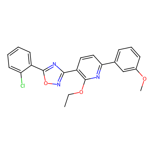 3-[5-(2-Chlorophenyl)-1,2,4-oxadiazol-3-yl]-2-ethoxy-6-(3-methoxyphenyl)pyridine structure