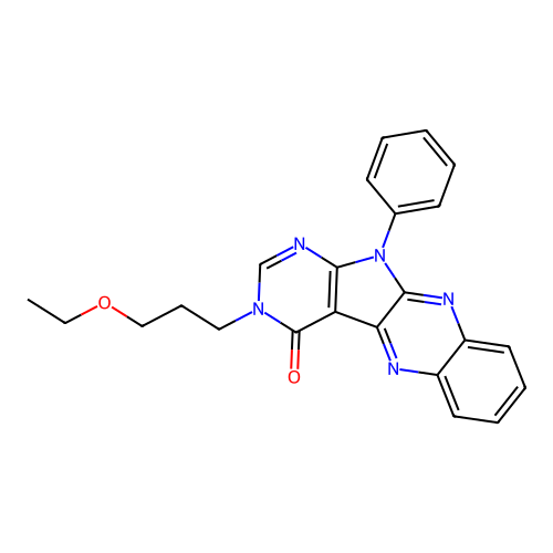 3-(3-ethoxypropyl)-11-phenyl-3H-pyrimido[5',4':4,5]pyrrolo[2,3-b]quinoxalin-4(11H)-one structure