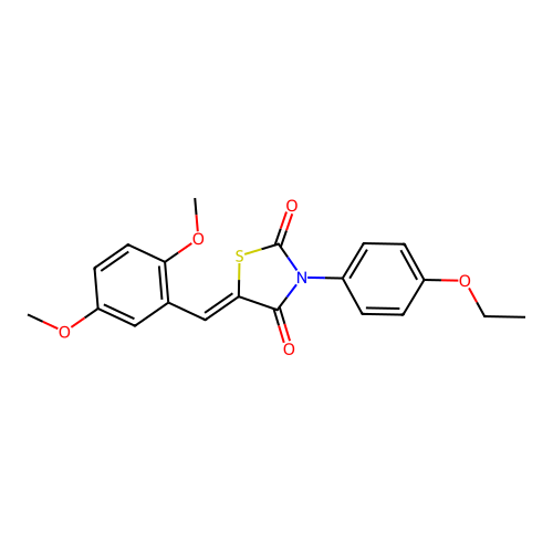 (Z)-5-(2,5-dimethoxybenzylidene)-3-(4-ethoxyphenyl)thiazolidine-2,4-dione structure