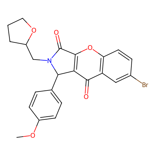 7-bromo-1-(4-methoxyphenyl)-2-(oxolan-2-ylmethyl)-1H-chromeno[2,3-c]pyrrole-3,9-dione structure