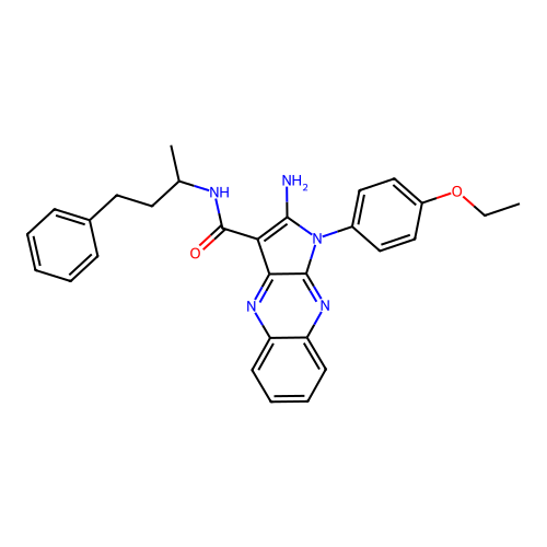 2-amino-1-(4-ethoxyphenyl)-N-(4-phenylbutan-2-yl)-1H-pyrrolo[2,3-b]quinoxaline-3-carboxamide structure
